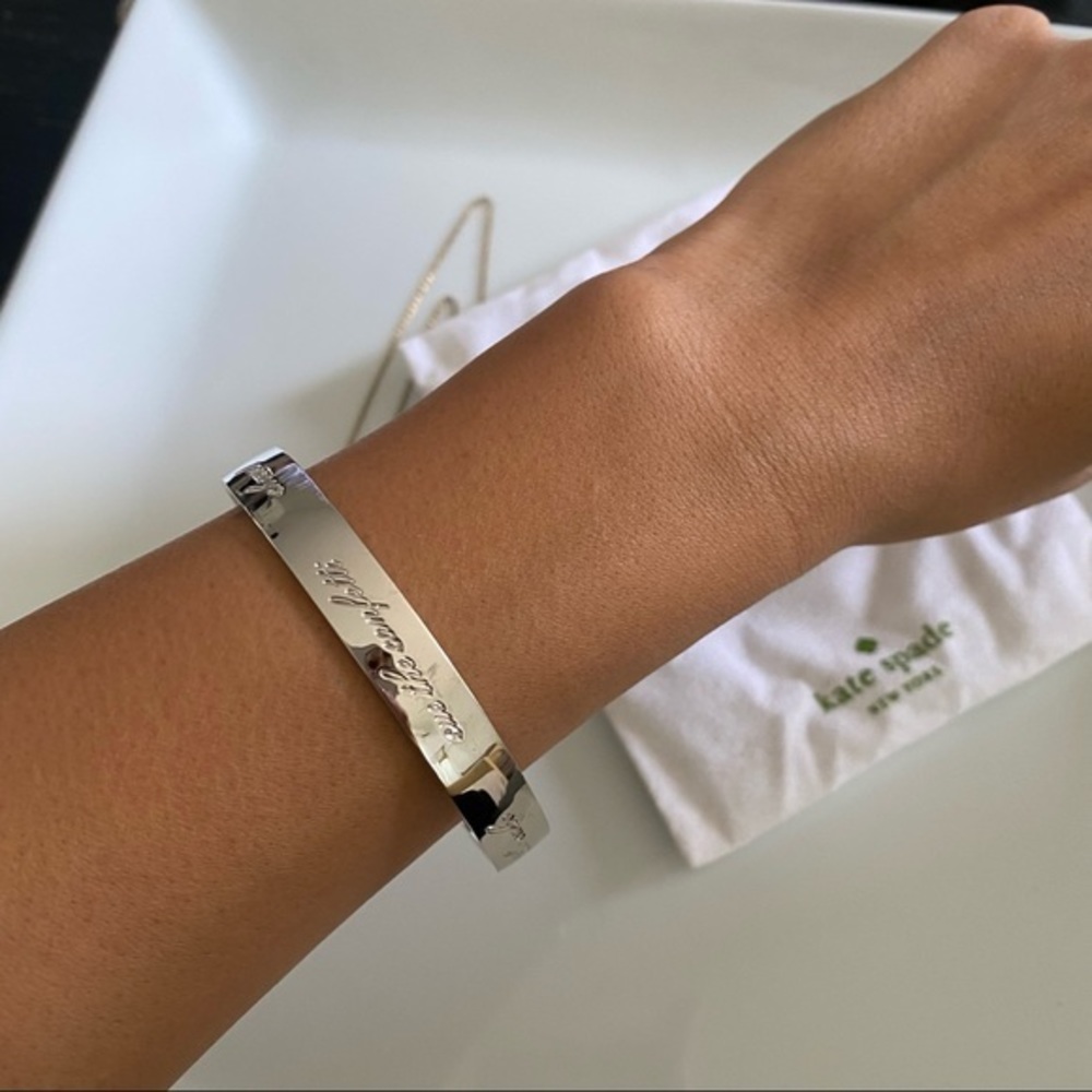 Wedding Bangle & E Necklace KATE SPADE Jewelry Bundle - Bracelet Necklace - Picture 4 of 8